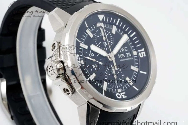 MIROTIME 1226 Aquatimer Chrono SS RSF 1:1 Best Edition Black Dial on Black Rubber Strap A EyeCatching 7073